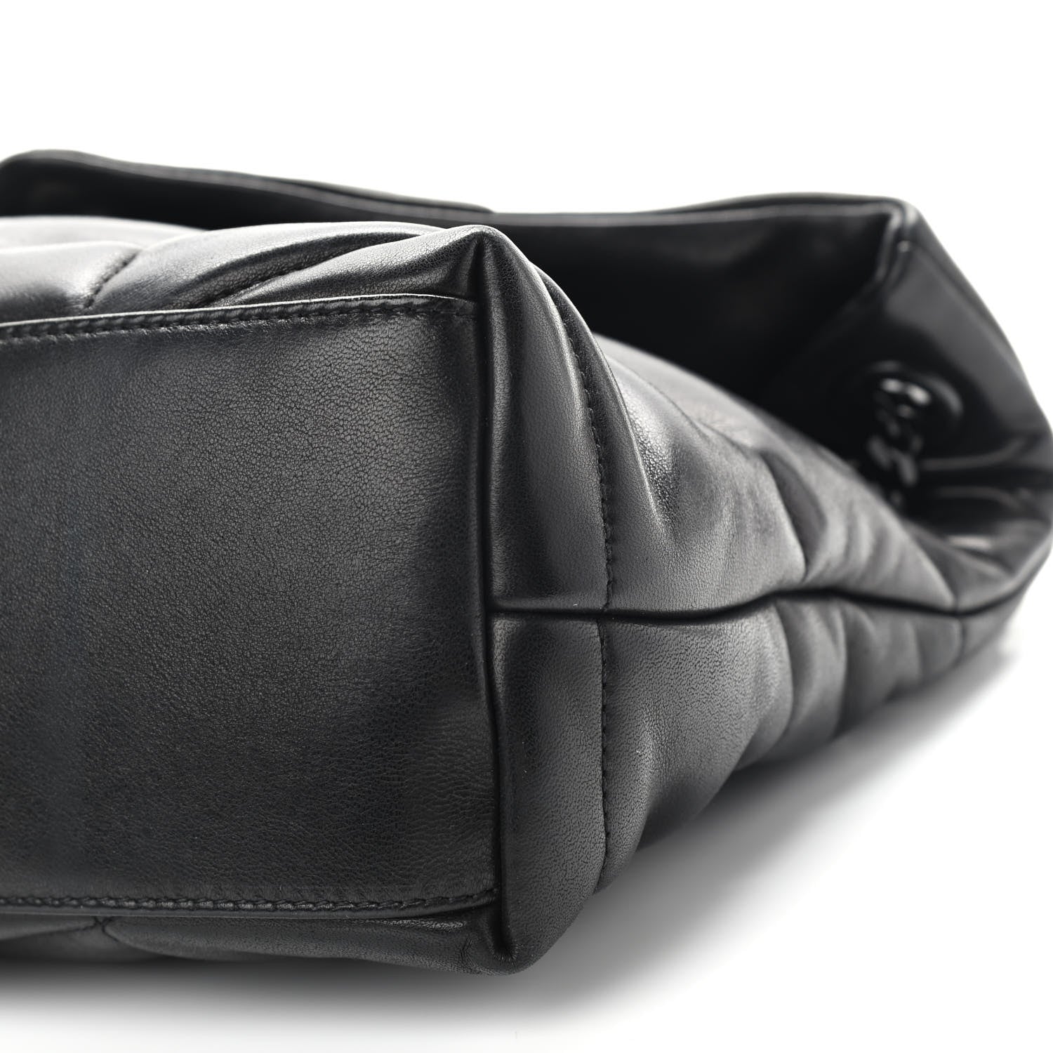 Saint Laurent Lambskin Quilted Small Loulou Puffer Monogram Chain Satchel Black 9 of 9