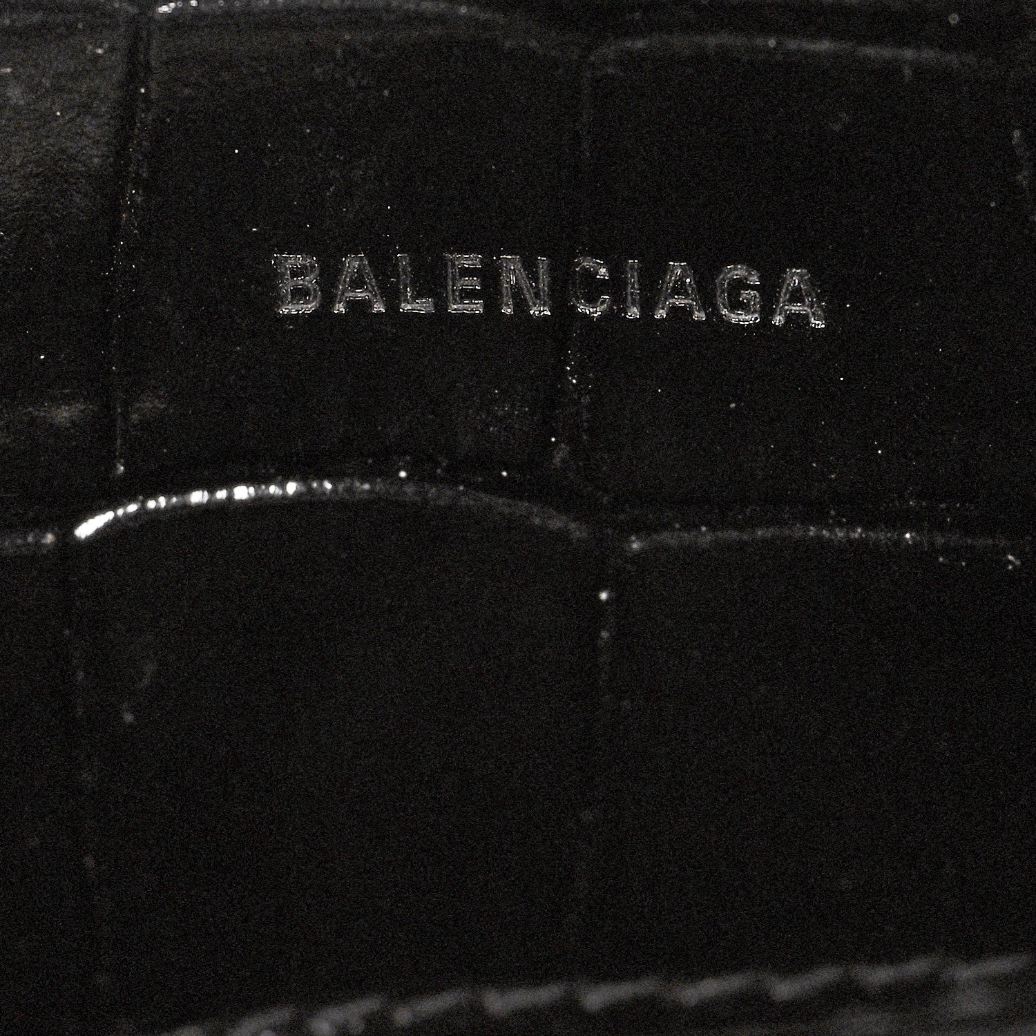 Balenciaga Shiny Supple Calfskin Crocodile Embossed Neo Classic Gold Hardware Nano City Crossbody Black 5 of 8
