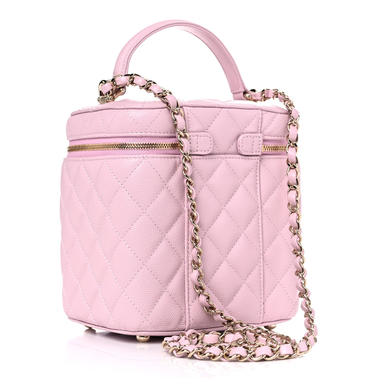 Chanel Caviar Quilted Small Top Handle Vanity Case With Chain Light Pink 3 of 10