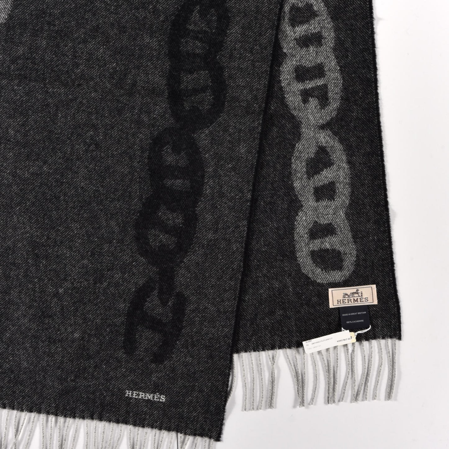 Cashmere Crazy Chain Muffler Anthracite Flanelle