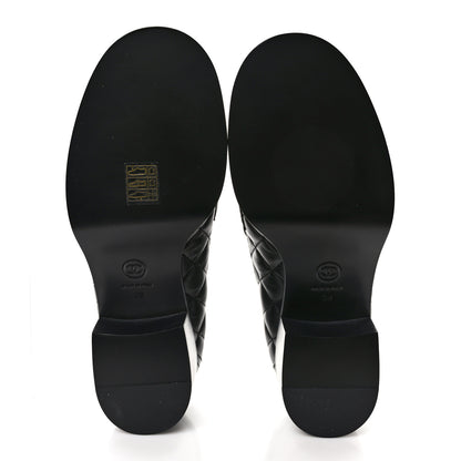 Chanel Lambskin Quilted CC Heart Loafers 38 Black 5 of 9