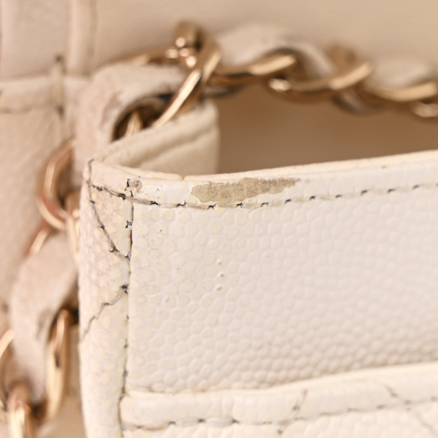 Caviar Quilted Small Double Flap White
