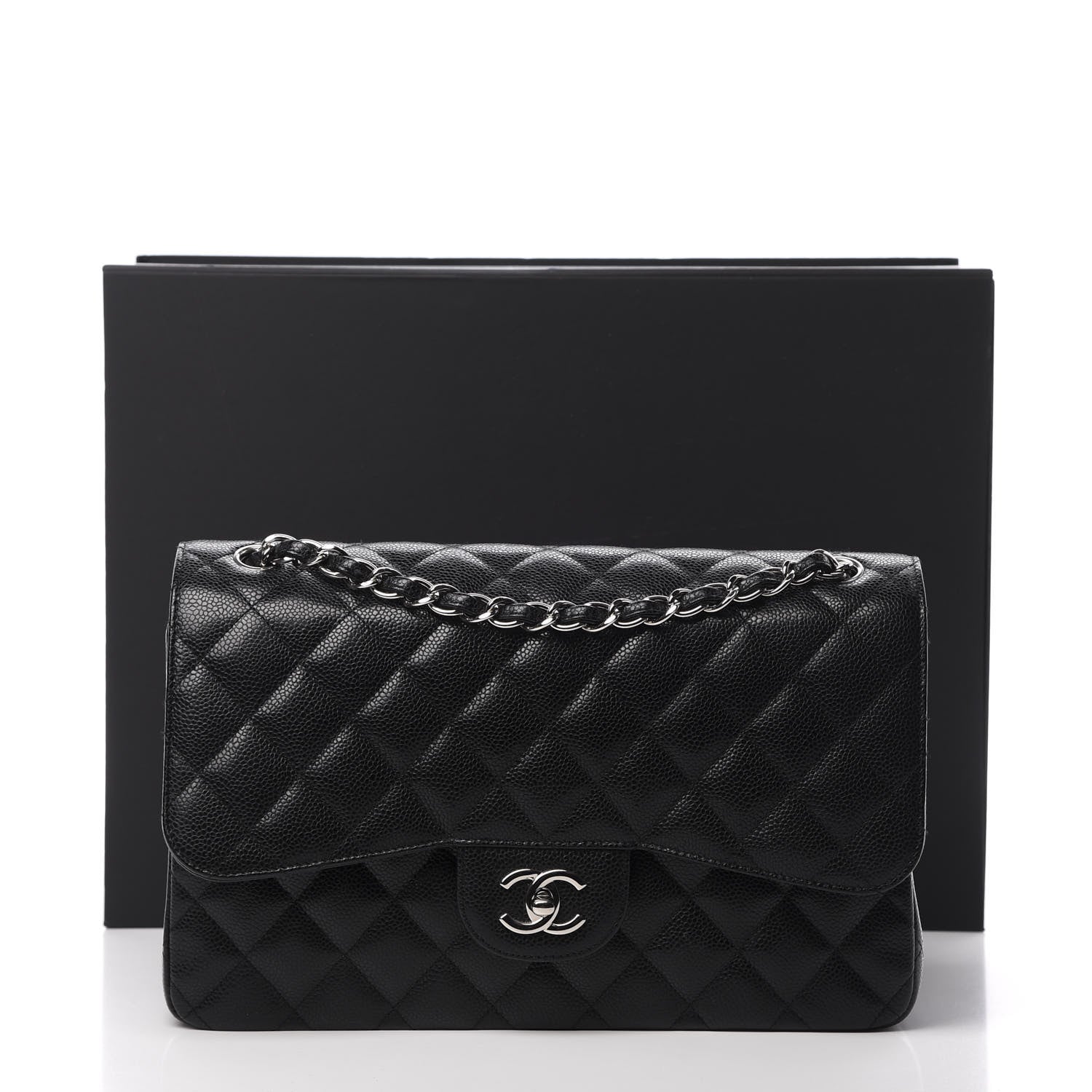 Chanel Caviar Quilted Jumbo Double Flap Black 11 of 11