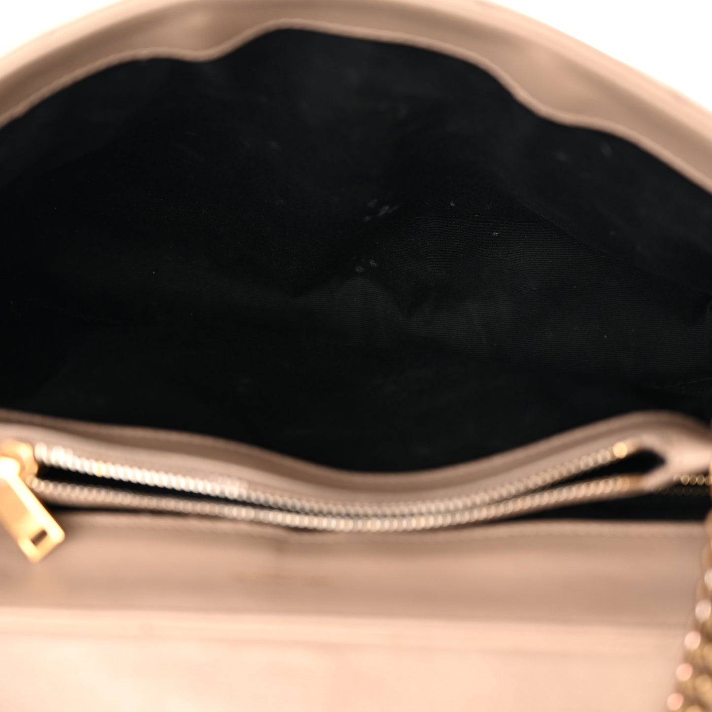 Calfskin Y Quilted Monogram Medium Loulou Chain Satchel Dark Beige