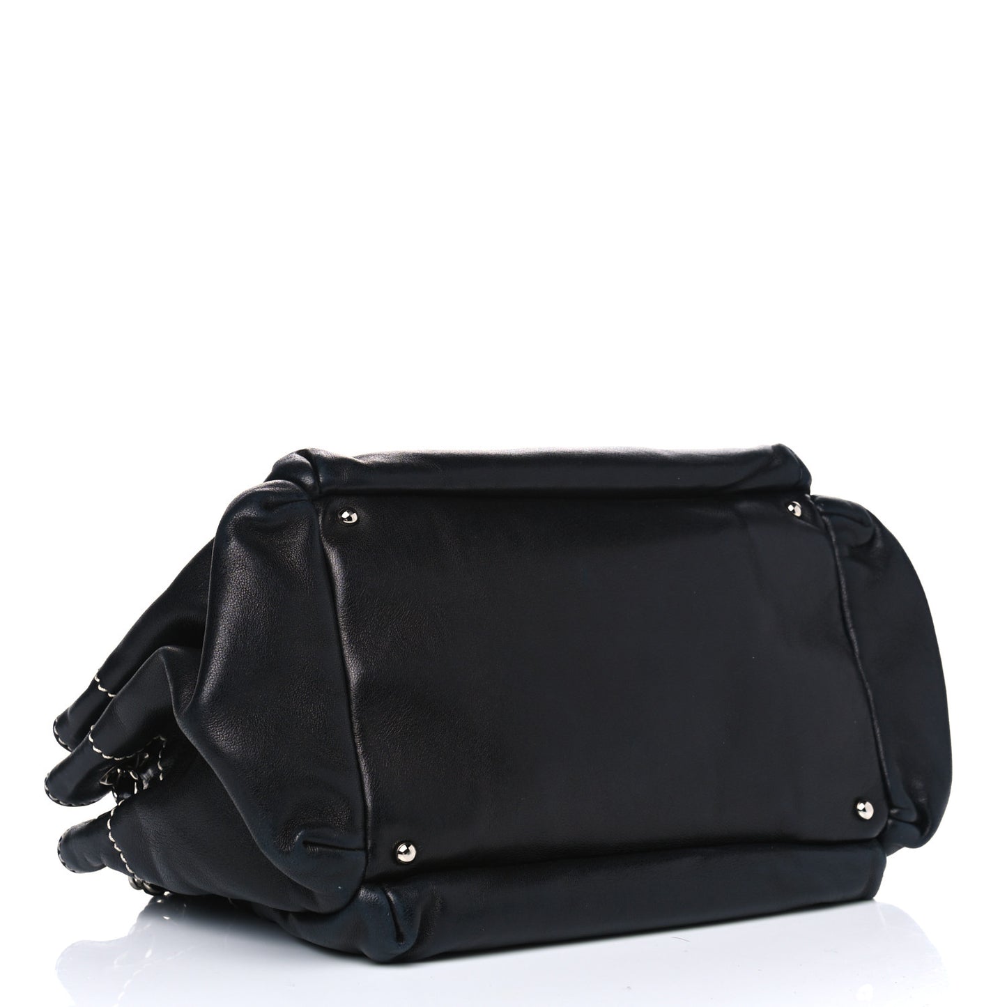 Lambskin Lax Accordion Hobo Black