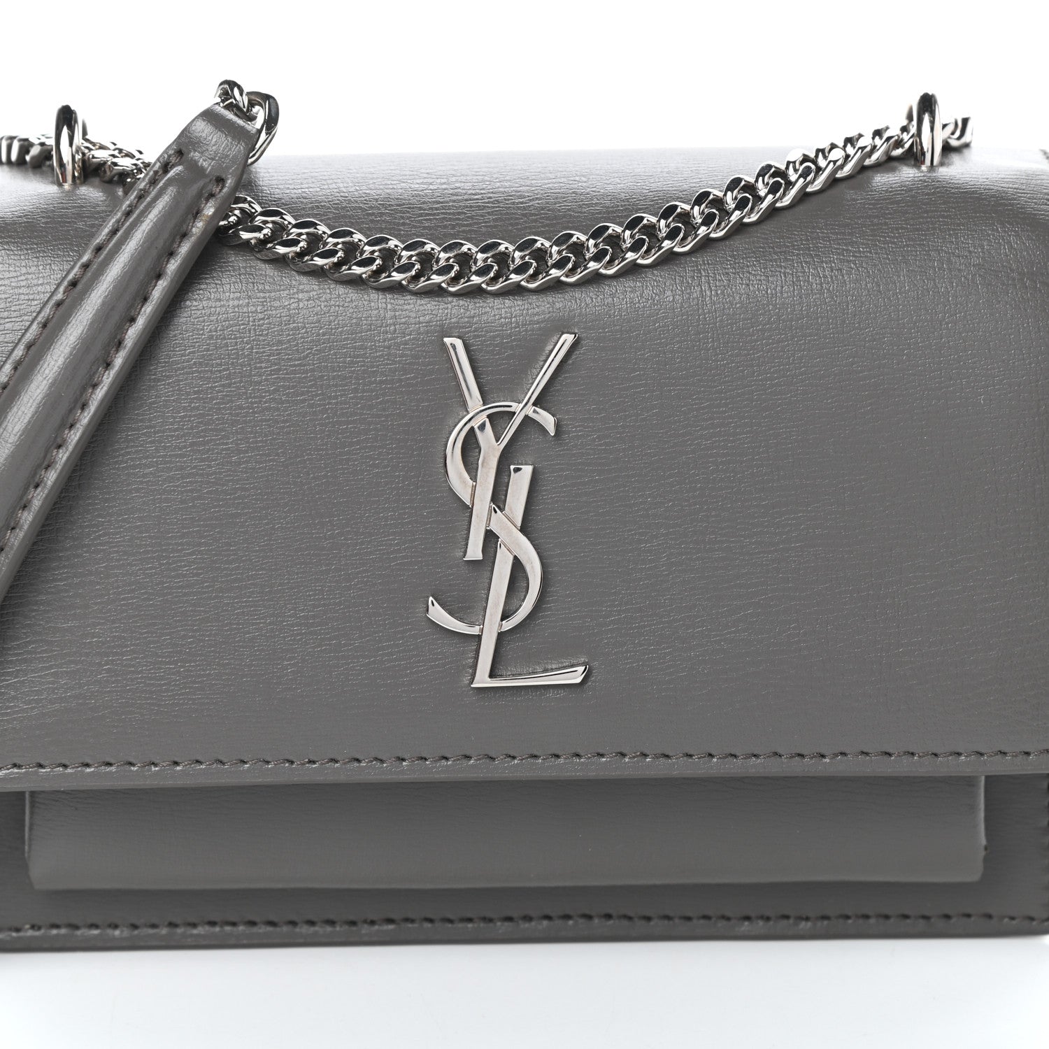 Saint Laurent Calfskin Monogram Sunset Chain Wallet Earth 7 of 9