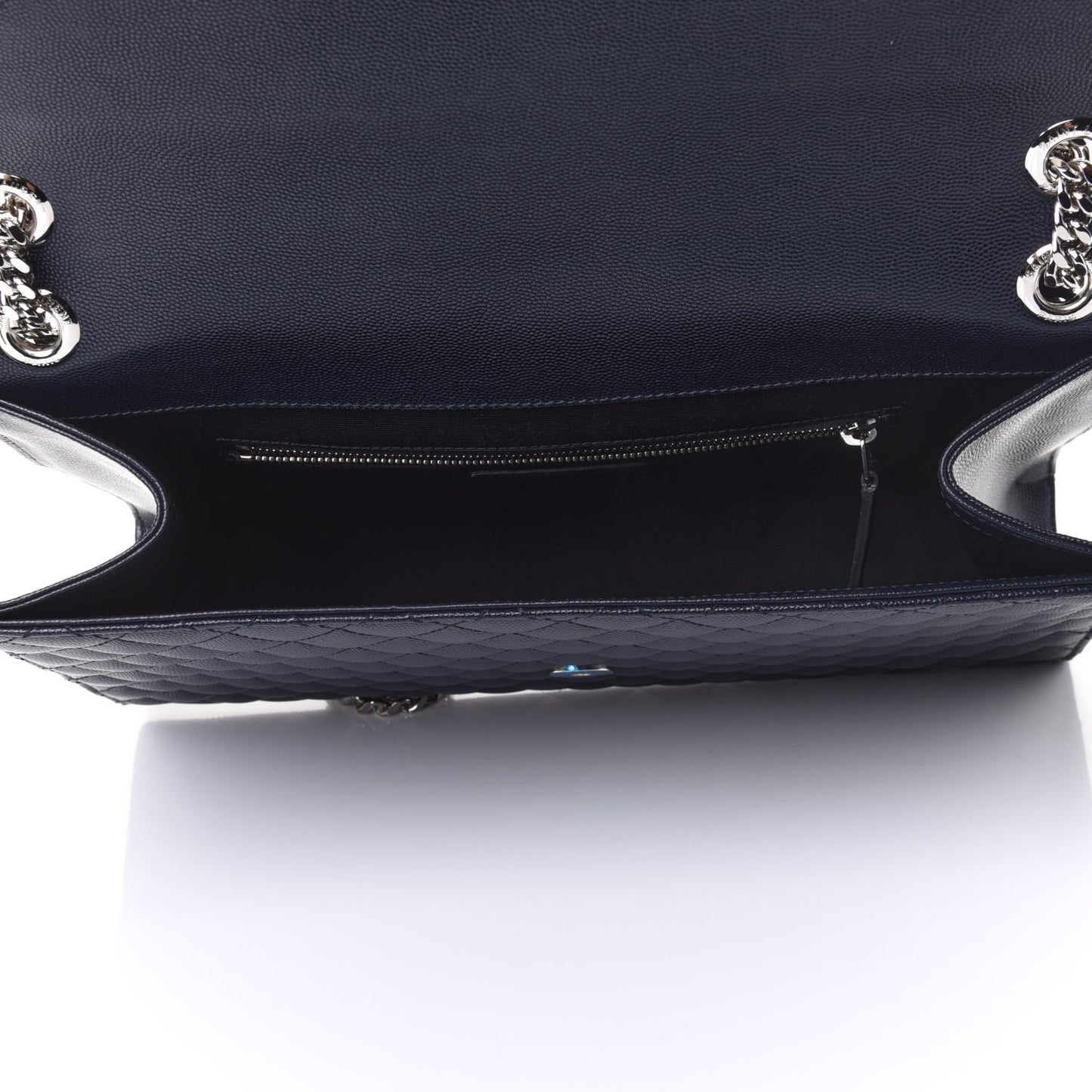 Grain De Poudre Large Tri-Quilt Monogram Satchel Deep Marine