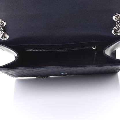 Saint Laurent Grain De Poudre Large Tri-Quilt Monogram Satchel Deep Marine 4 of 4