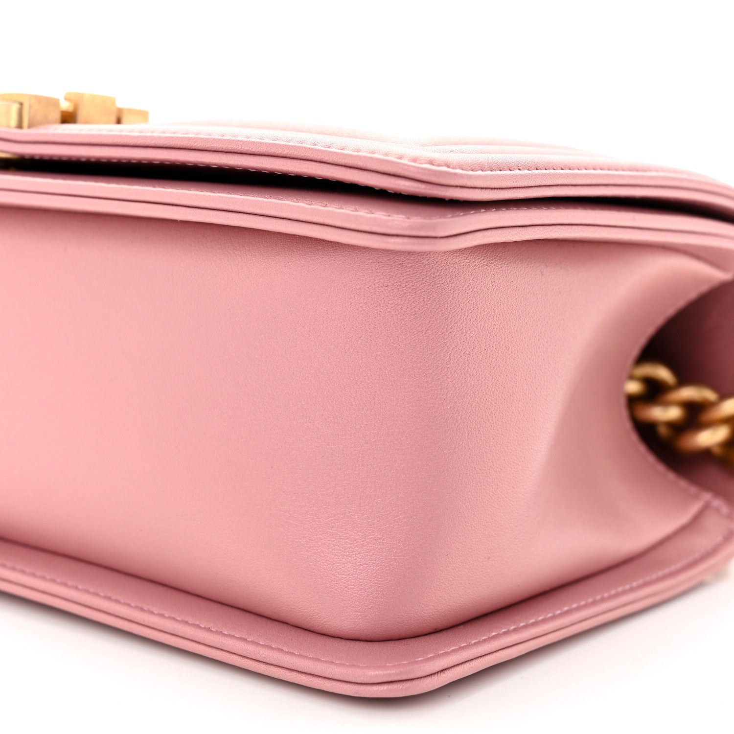 Chanel Metallic Calfskin Quilted Medium Boy Flap Pink 10 of 10