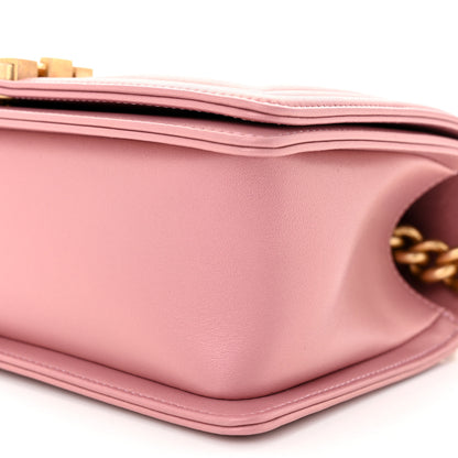 Chanel Metallic Calfskin Quilted Medium Boy Flap Pink 10 of 10