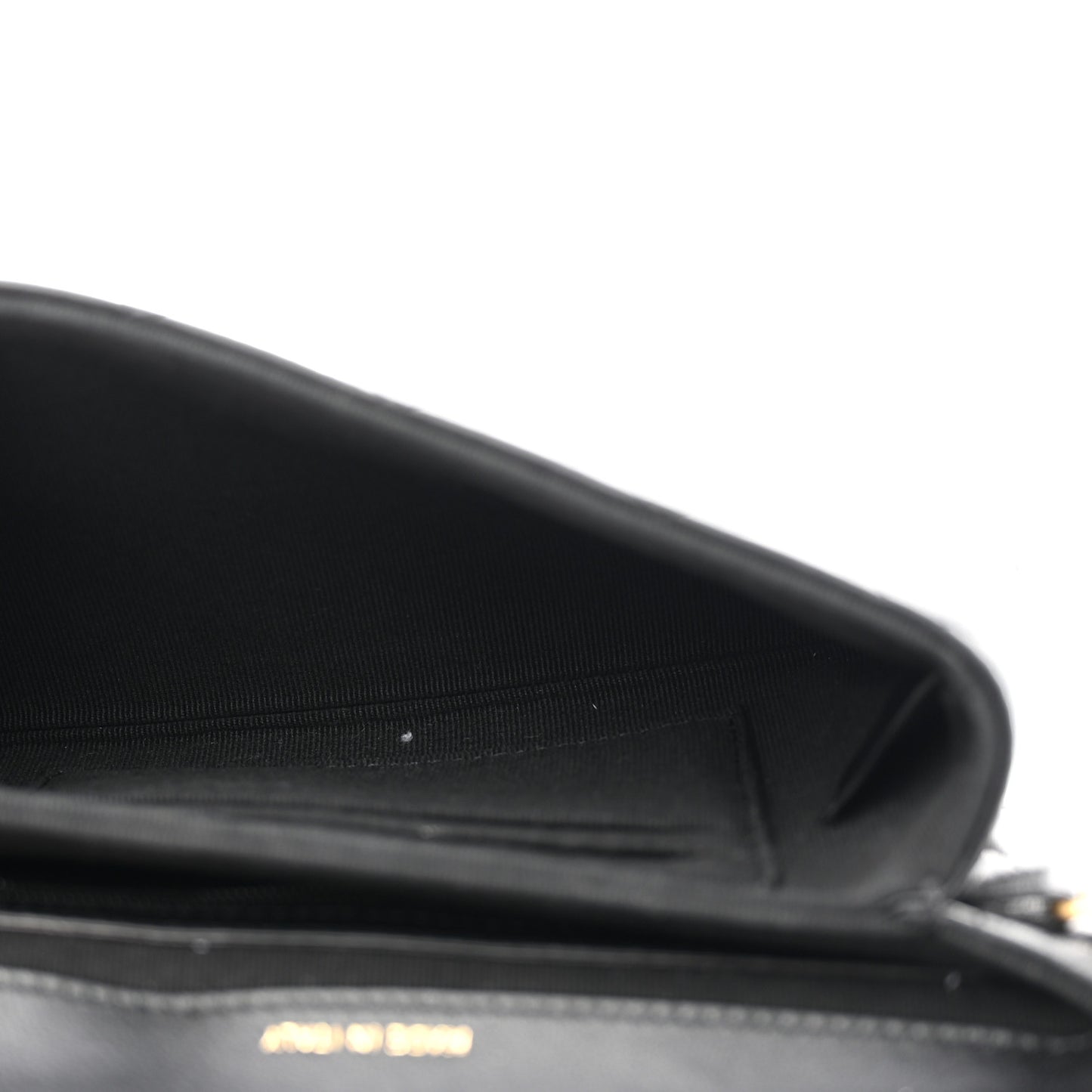 Lambskin Quilted CC Pouch With Handle Black