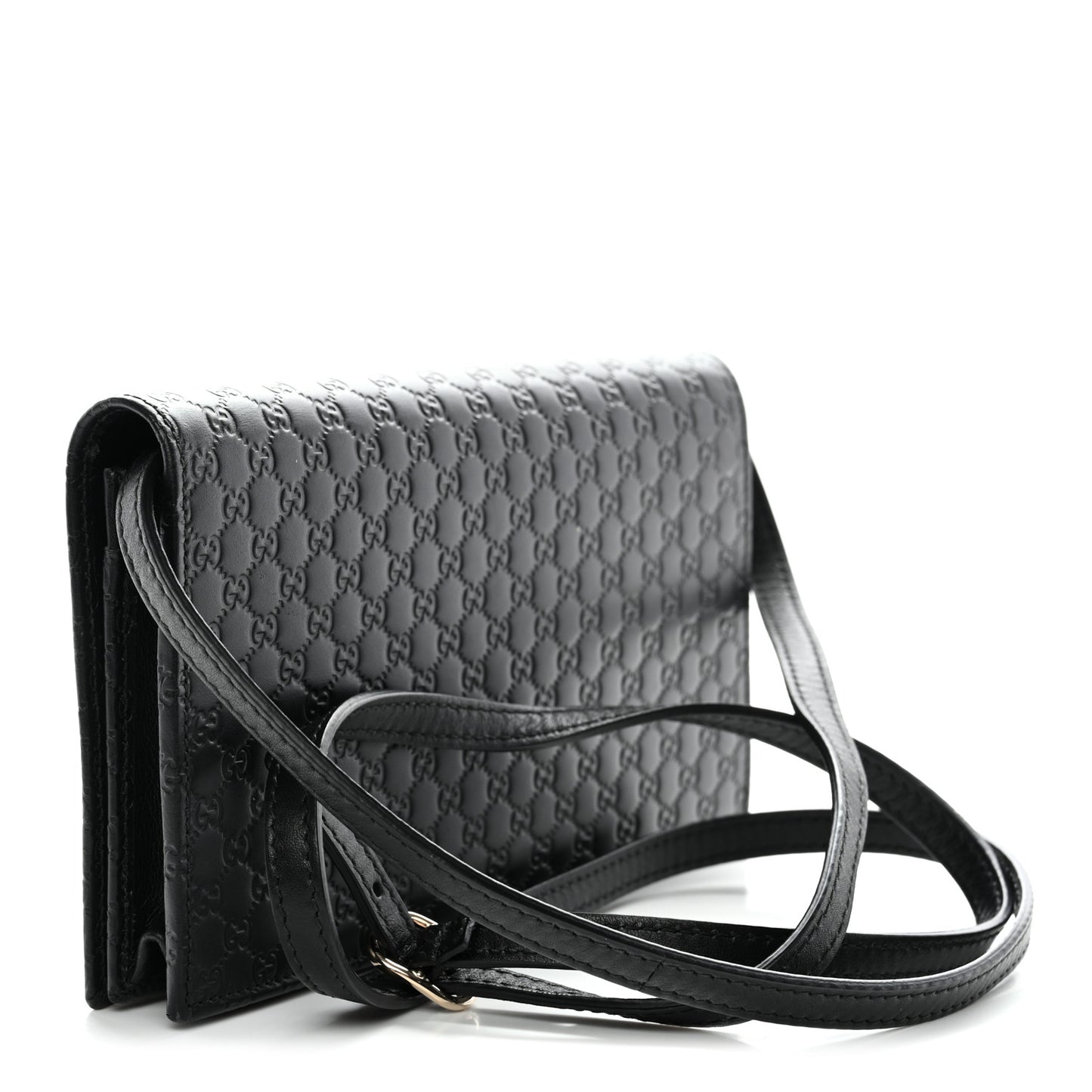 Soft Microguccissima Crossbody Wallet Black