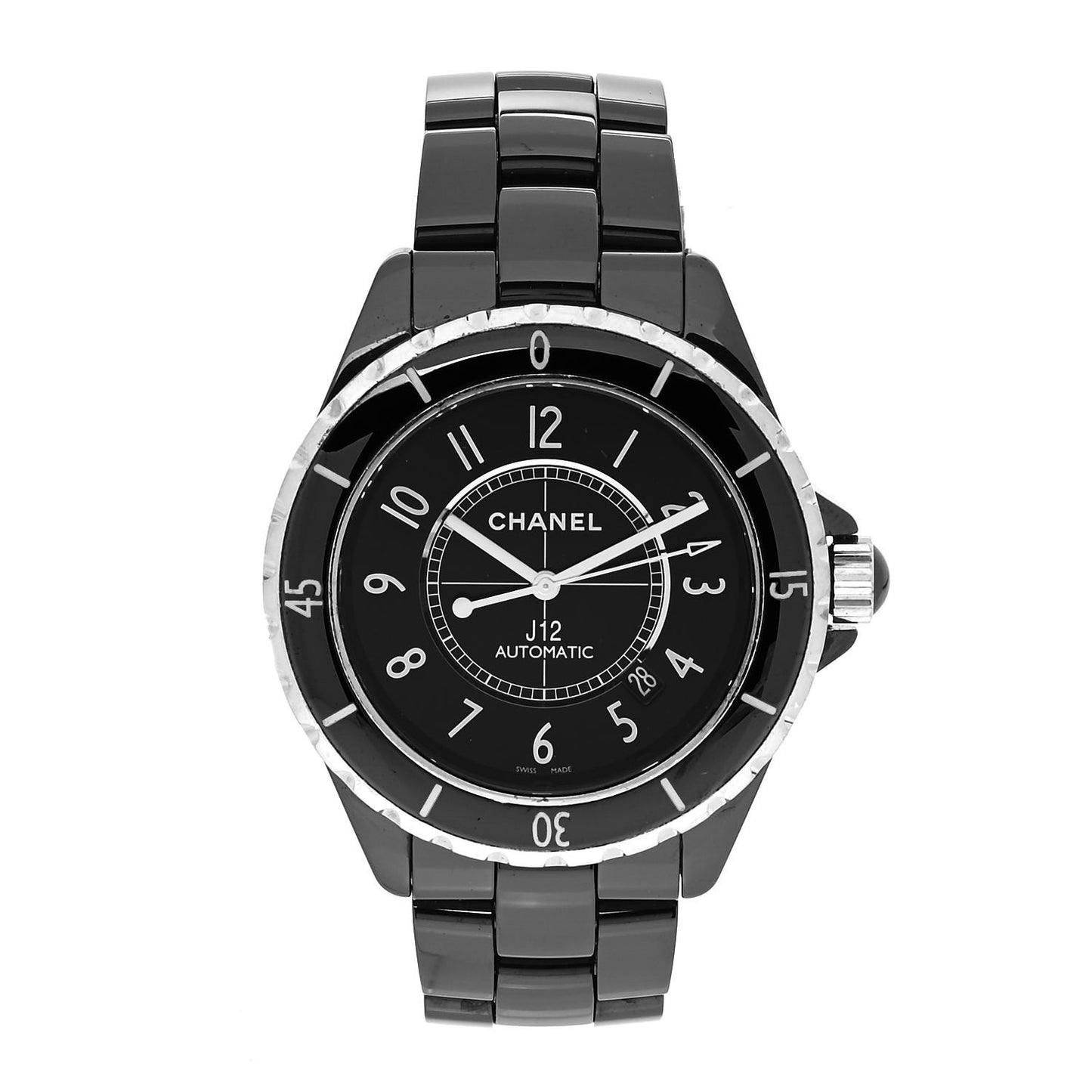 Stainless Steel Ceramic 38mm J12 Automatic Watch Black