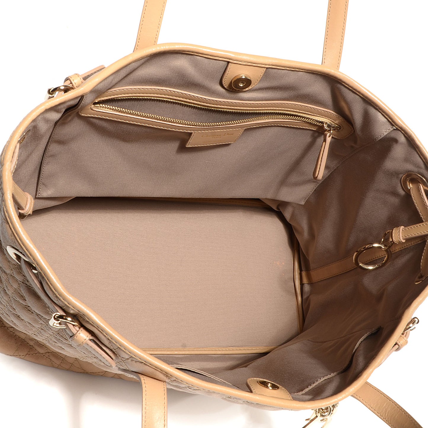Coated Canvas Cannage Medium Panarea Tote Beige