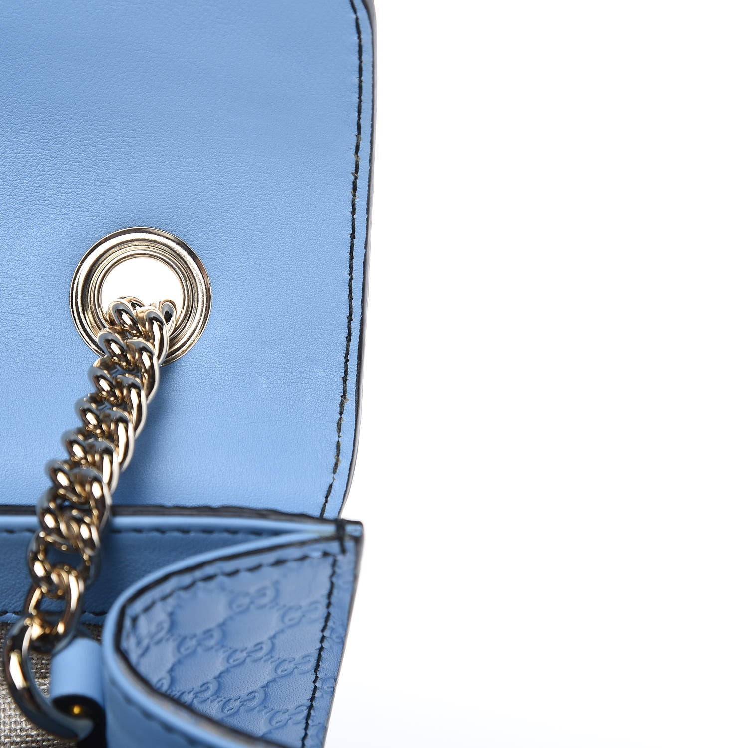 Gucci Soft Microguccissima Mini Emily Chain Shoulder Bag Mineral Blue 10 of 13