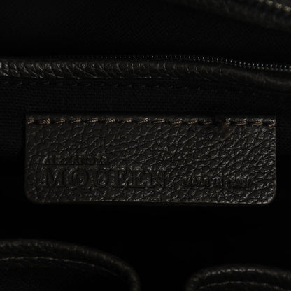 Alexander McQueen Pebbled Calfskin Small Skull Padlock Zip Around Tote Military Green 6 of 7
