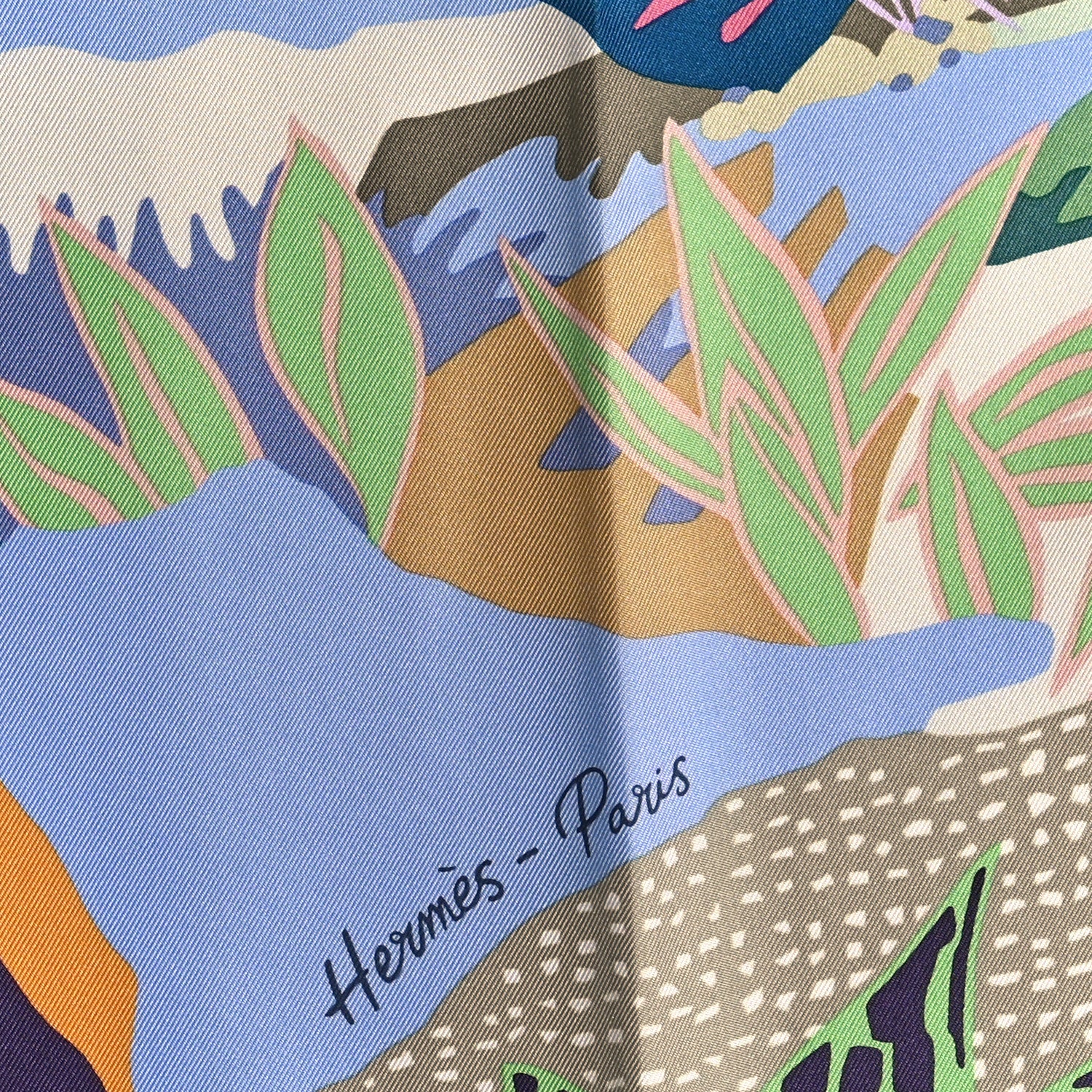 Hermes Silk En Liberte Scarf 90 Aubergine Vert Multicolore 2 of 3