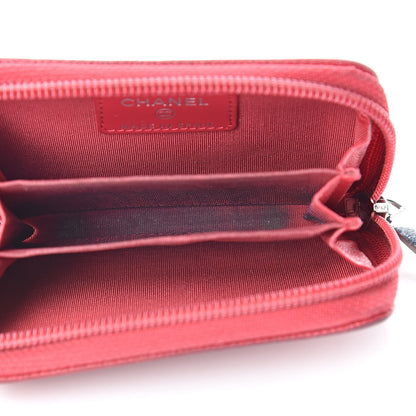 Chanel Iridescent Caviar Timeless CC Zip Around Coin Purse Red 5 of 14