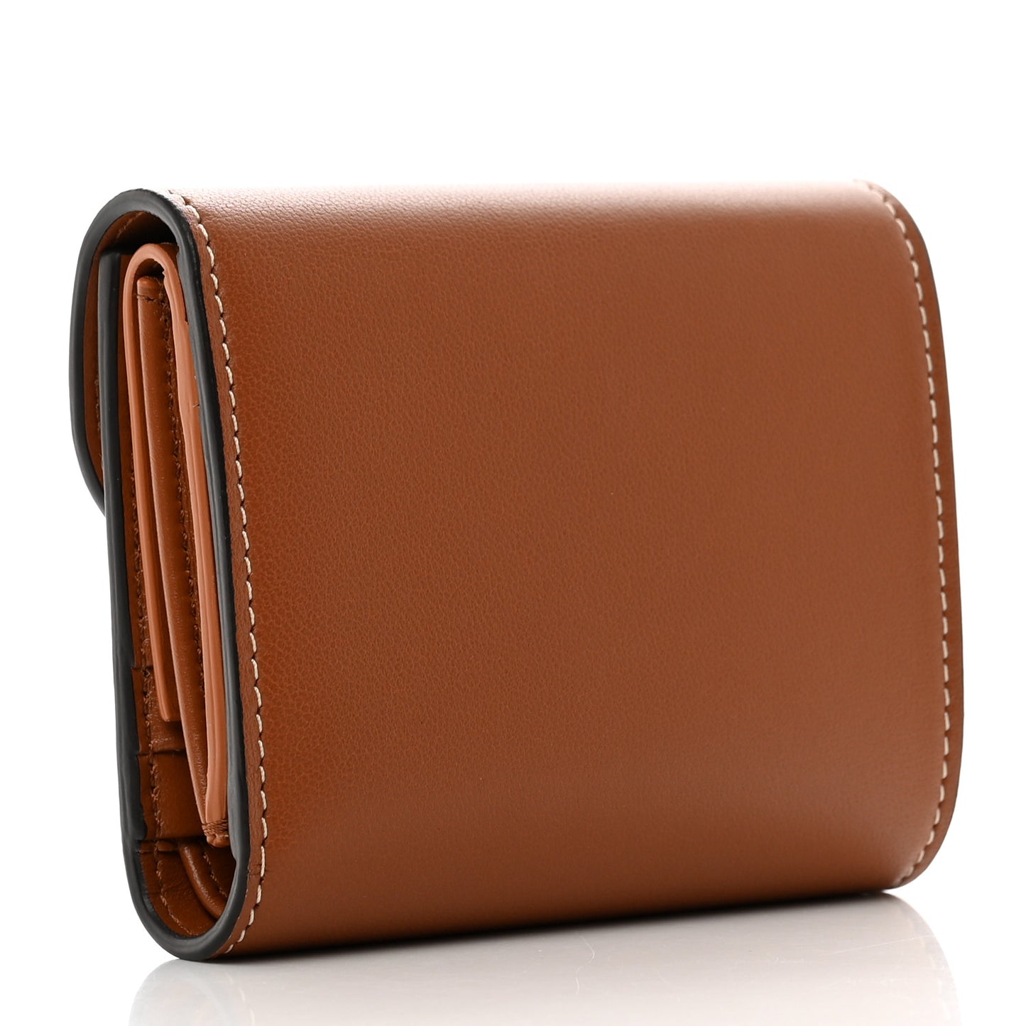 Shiny Smooth Lambskin Small Triomphe Wallet Tan