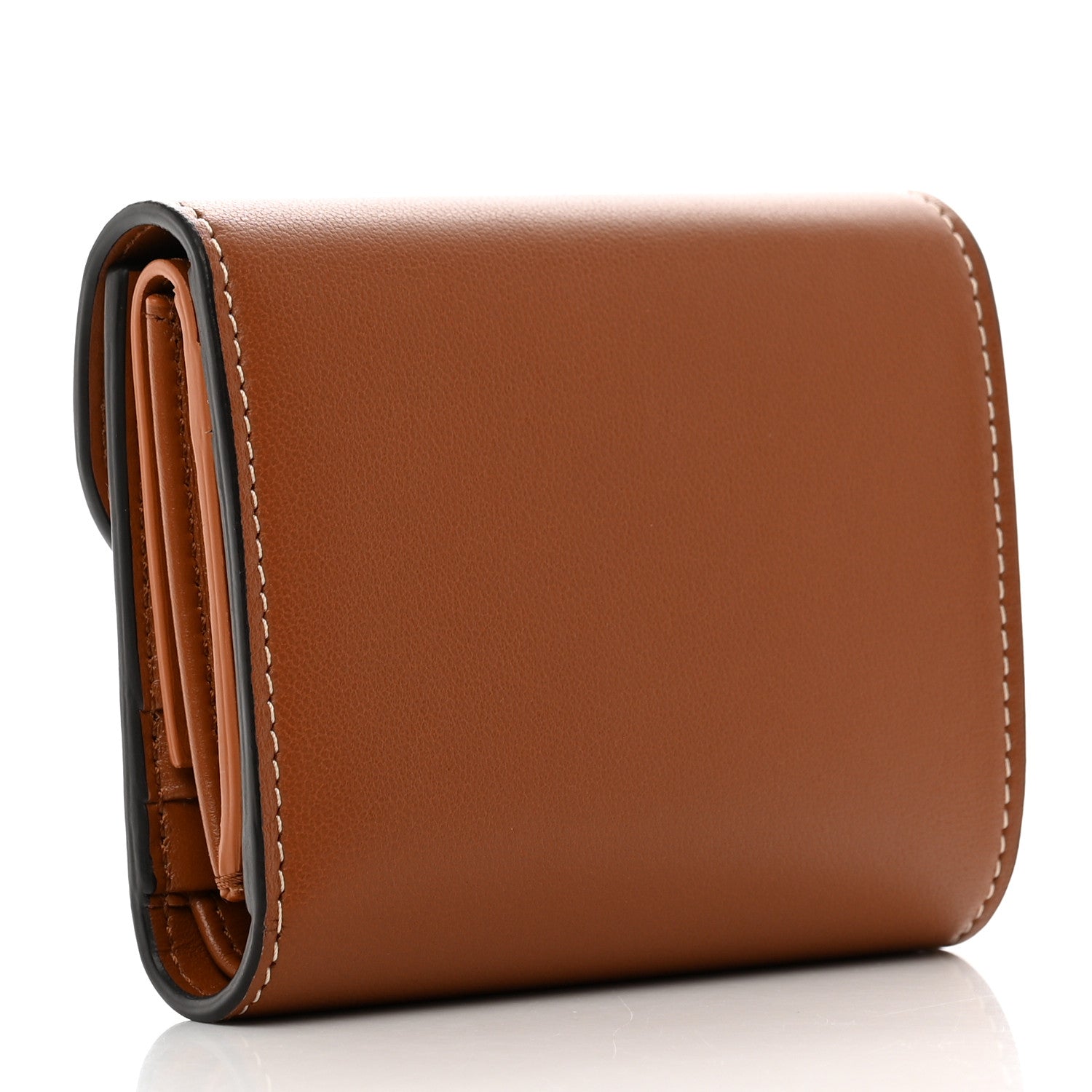 Celine Shiny Smooth Lambskin Small Triomphe Wallet Tan 3 of 8