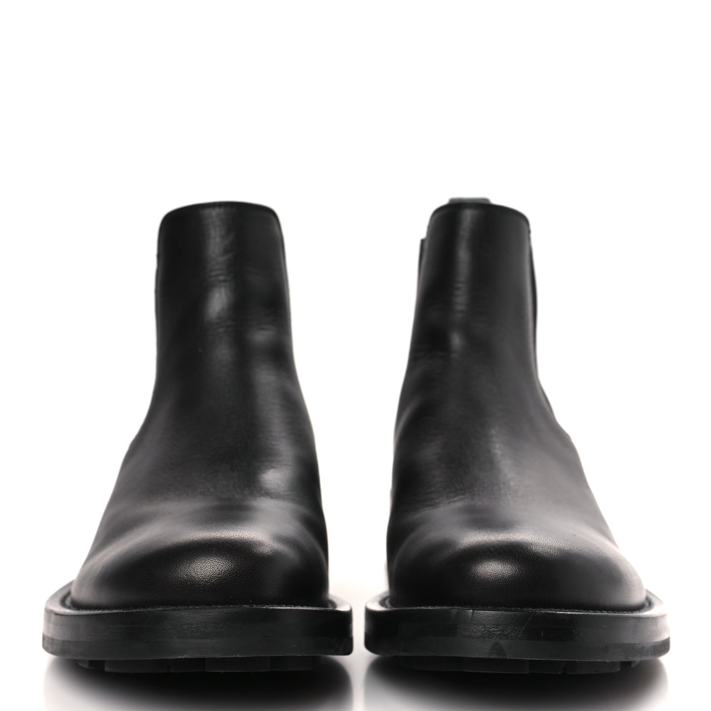 Calfskin Mens Roman Stud Chelsea Ankle Boots 39.5 Black