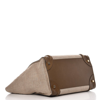 Celine Calfskin Linen Mini Tri-Color Luggage Khaki 4 of 22