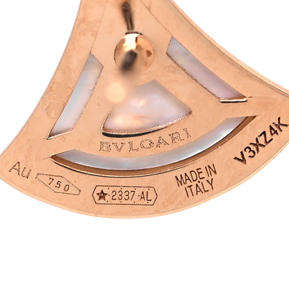 Bulgari 18K Rose Gold Diamond Mother of Pearl Divas' Dream Pave Stud Earrings 5 of 6