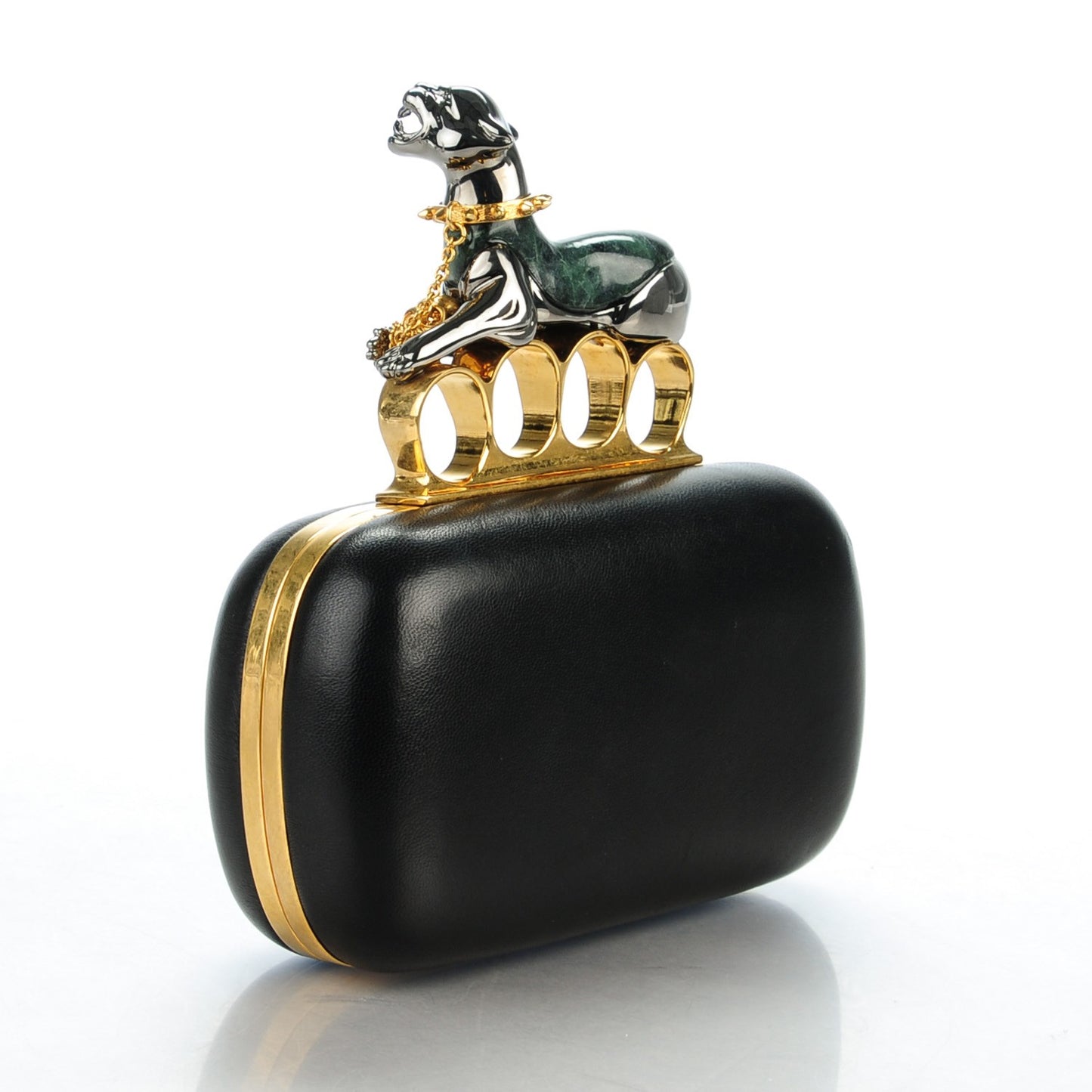 Nappa New Pantera Knuckle Duster Clutch Black