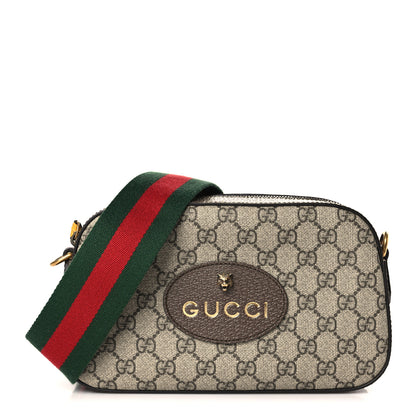 Gucci GG Supreme Monogram Web Neo Vintage Shoulder Bag Beige New Acero Crop 1 of 10