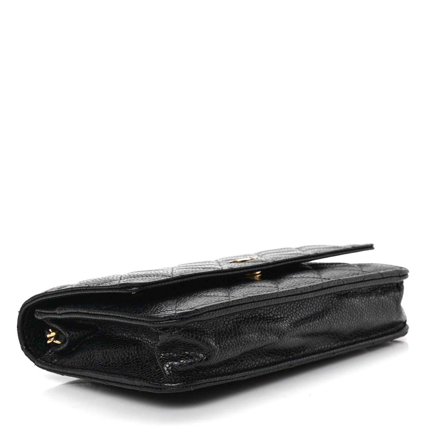 Caviar Quilted Wallet on Chain WOC Black