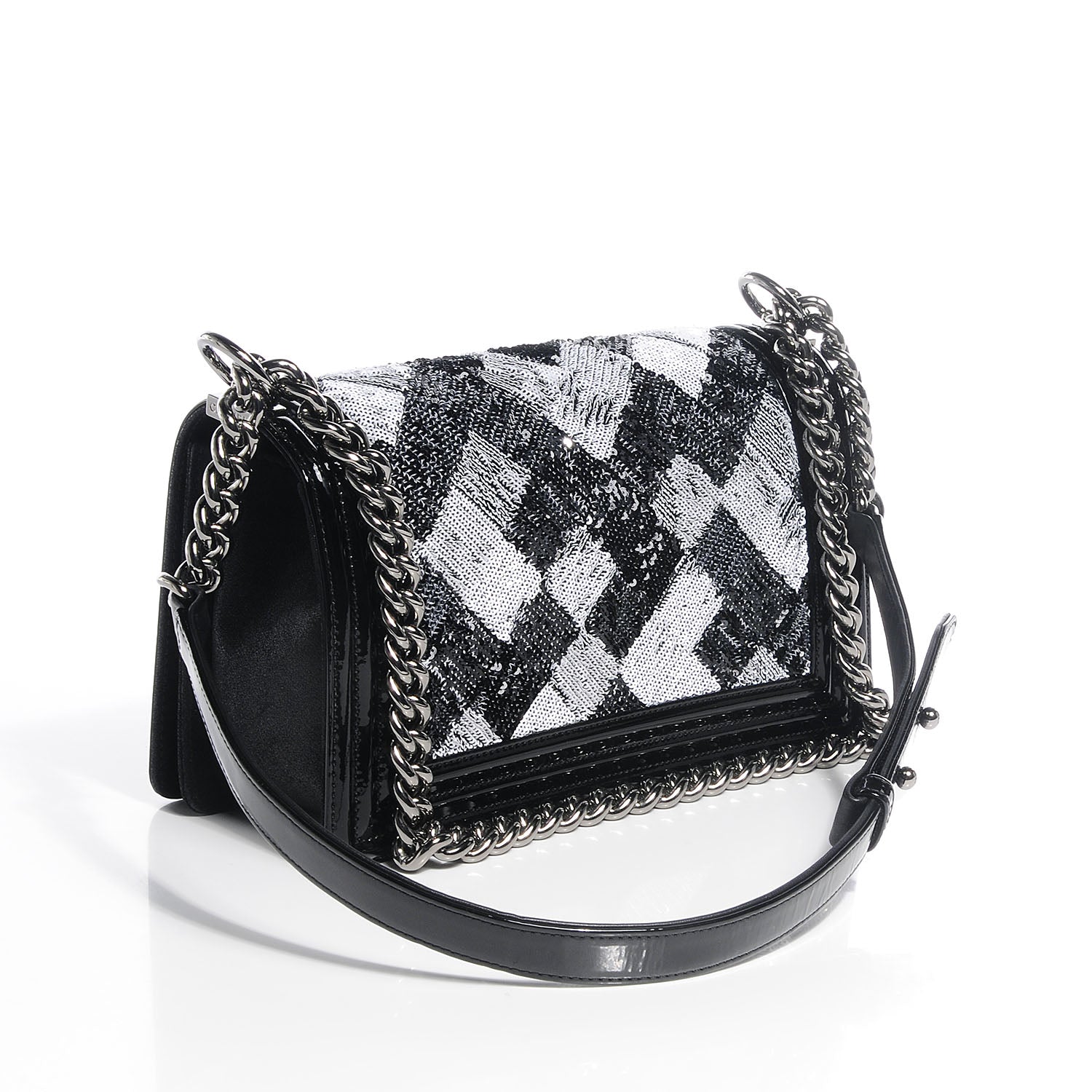 Chanel Sequin Medium Boy Flap Bag Black 3 of 7