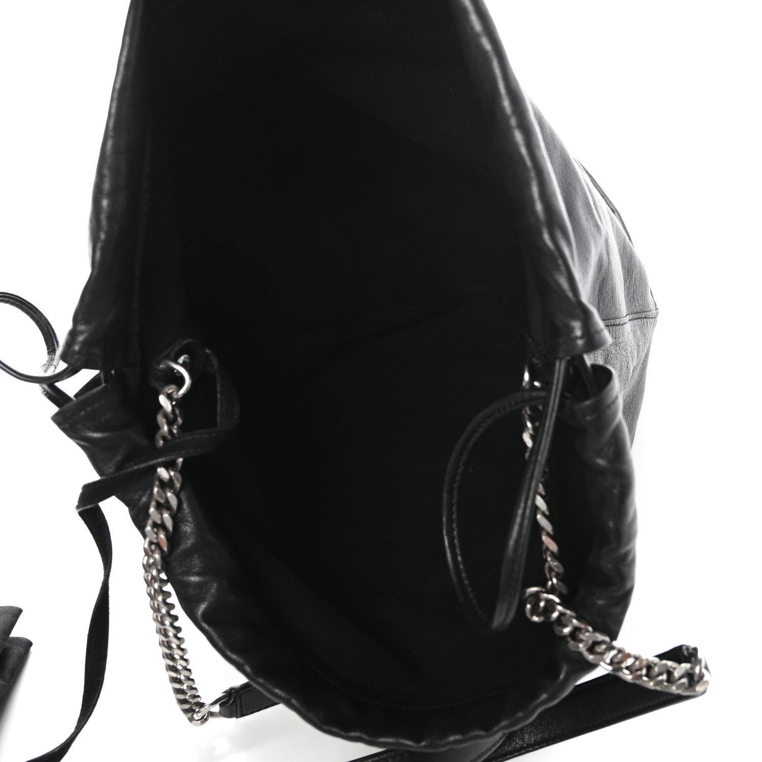 Saint Laurent Lambskin Teddy Drawstring Bag Black 5 of 8