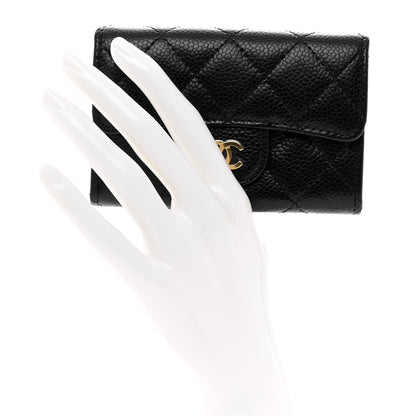 Chanel Caviar Quilted Flap Card Holder Wallet Black 2 of 9