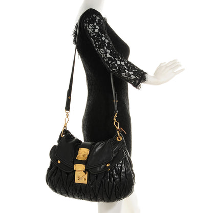 Miu Miu Nappa Matelasse Coffer Hobo Black 2 of 7