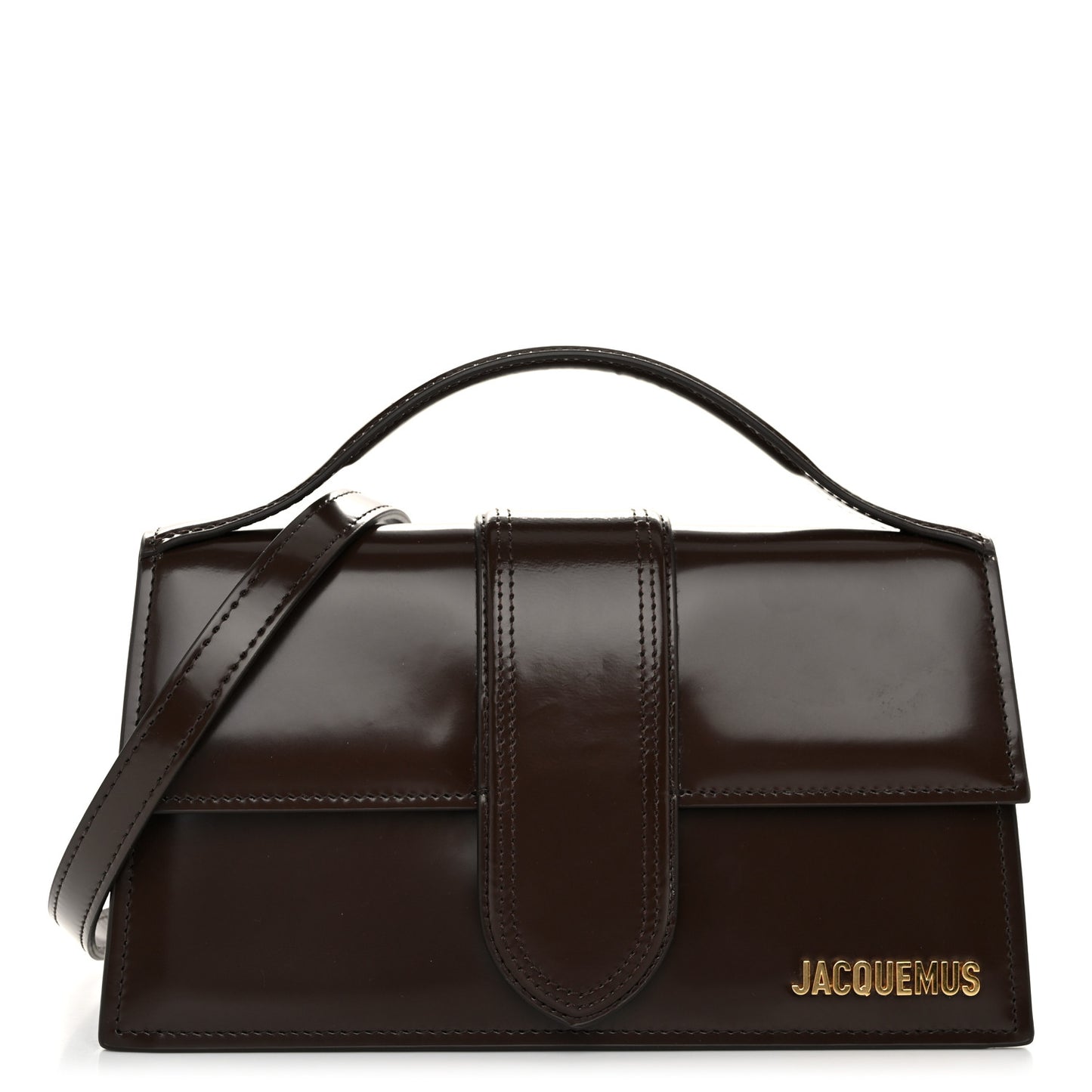 Glazed Calfskin Le Grand Bambino Midnight Brown