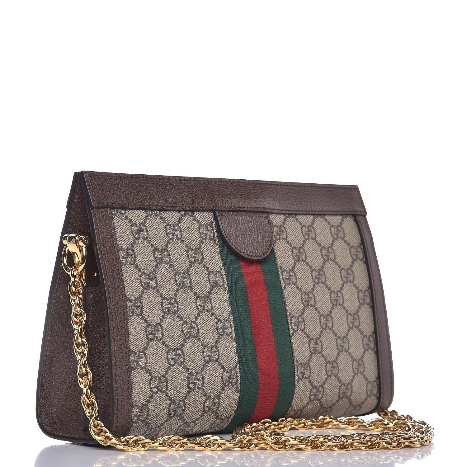 Gucci GG Supreme Monogram Web Small Ophidia Chain Shoulder Bag Brown 3 of 7