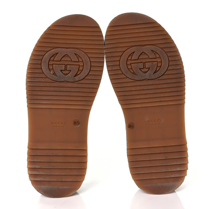 Gucci New Denim GG Monogram Angelina Platform 55mm Slide Sandals 38.5 Blue Tea 5 of 9