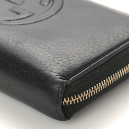 Gucci Pebbled Calfskin Soho Zip Around Wallet Black 8 of 9