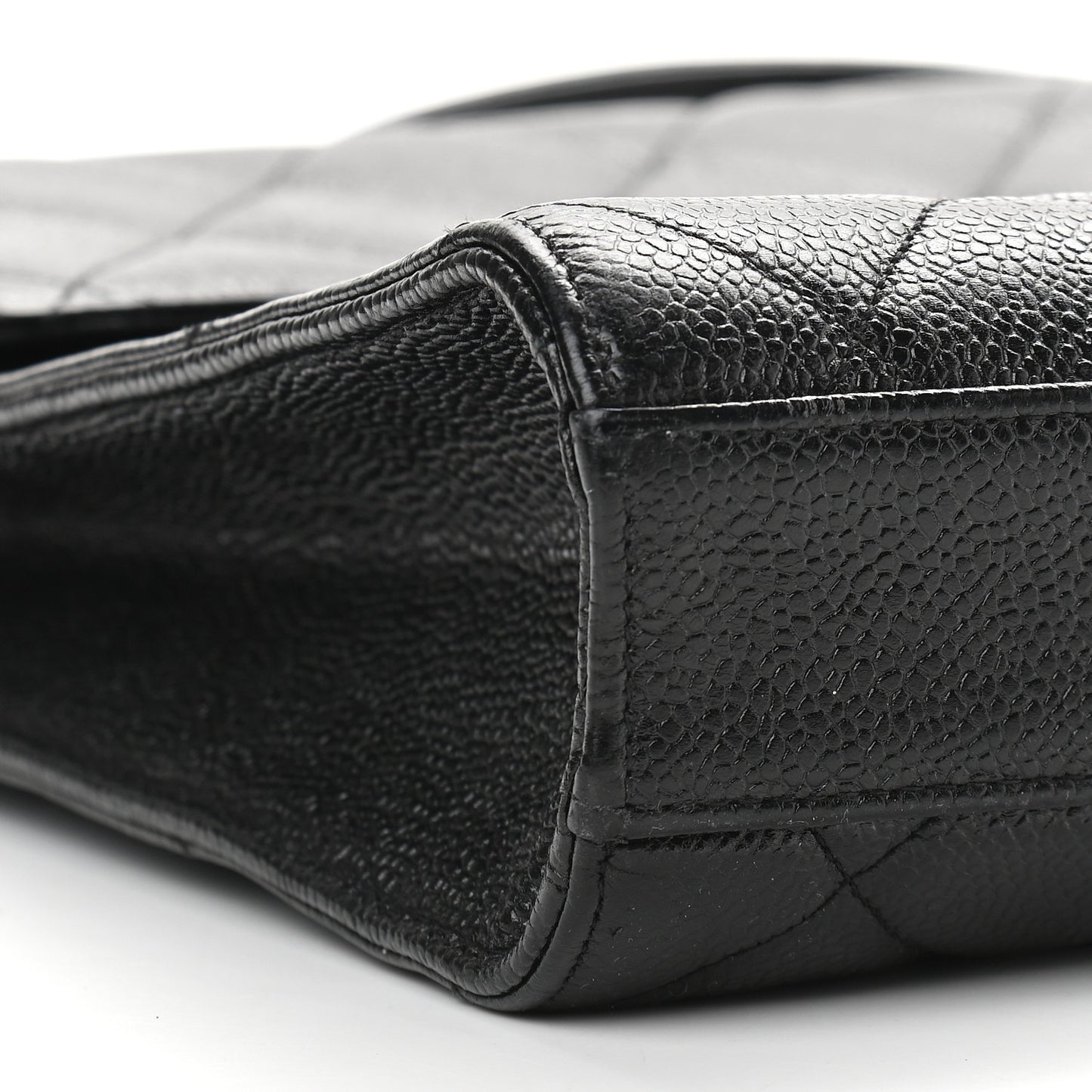 Caviar Quilted Briefcase Laptop Bag Black