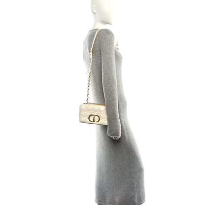 Christian Dior Grained Calfskin Cannage Small Caro Bag White 2 of 10