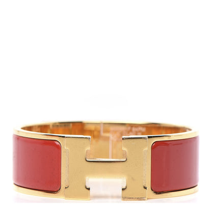 Hermes Enamel Wide Clic Clac H Bracelet PM Rouge Amarante 1 of 6