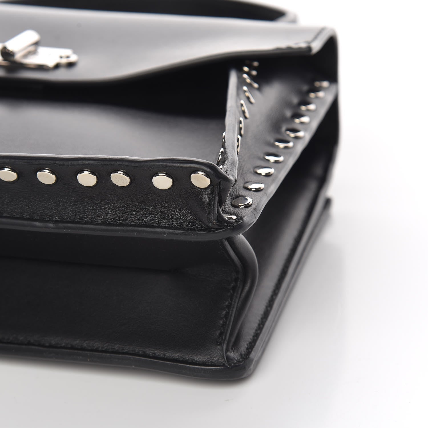 Proenza Schouler Calfskin Small Studded Hava Top Handle Bag Black 10 of 11