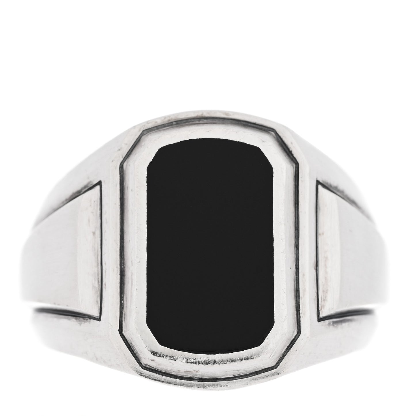 Sterling Silver Black Onyx Deco Signet Ring 60 9
