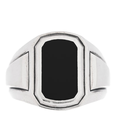 David Yurman Sterling Silver Black Onyx Deco Signet Ring 60 9 1 of 5
