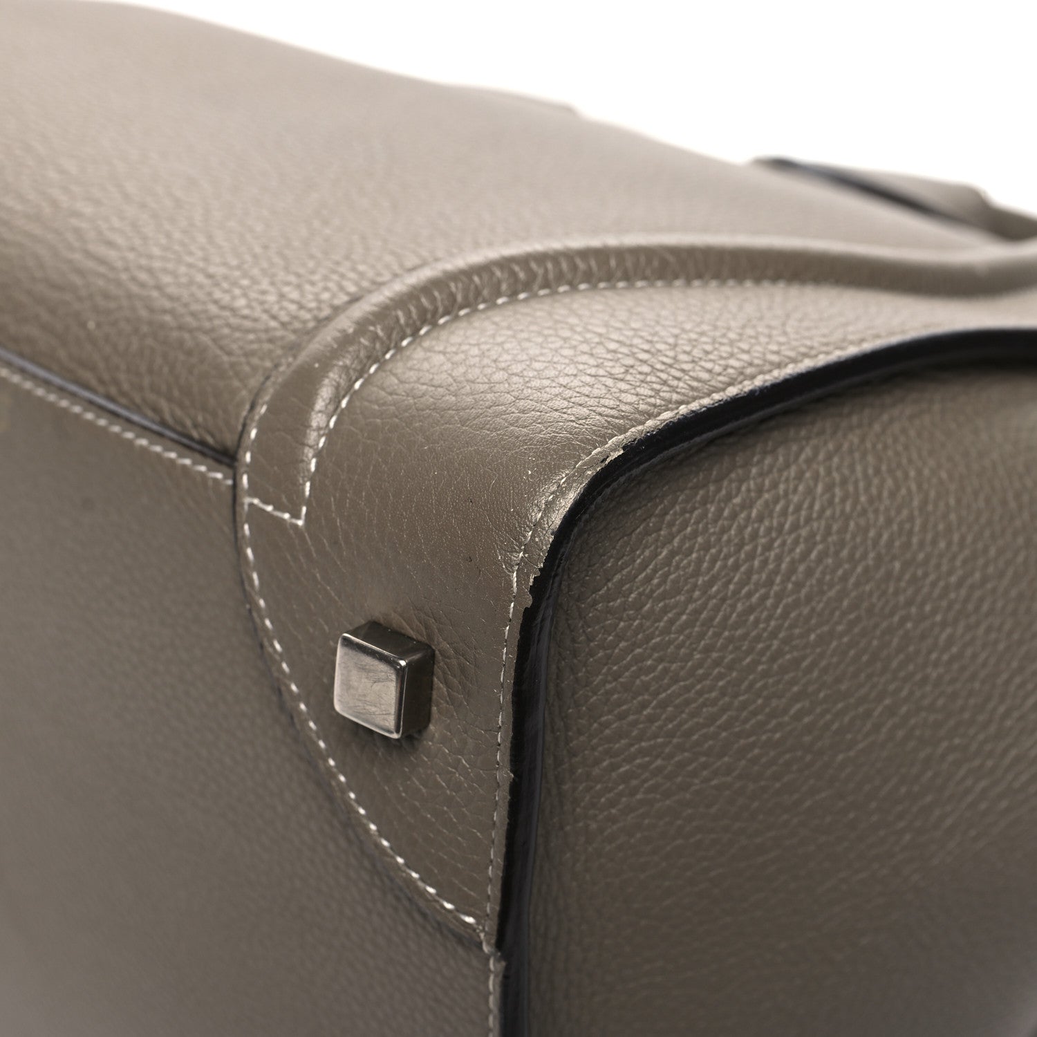 Celine Drummed Calfskin Mini Luggage Souris 12 of 16