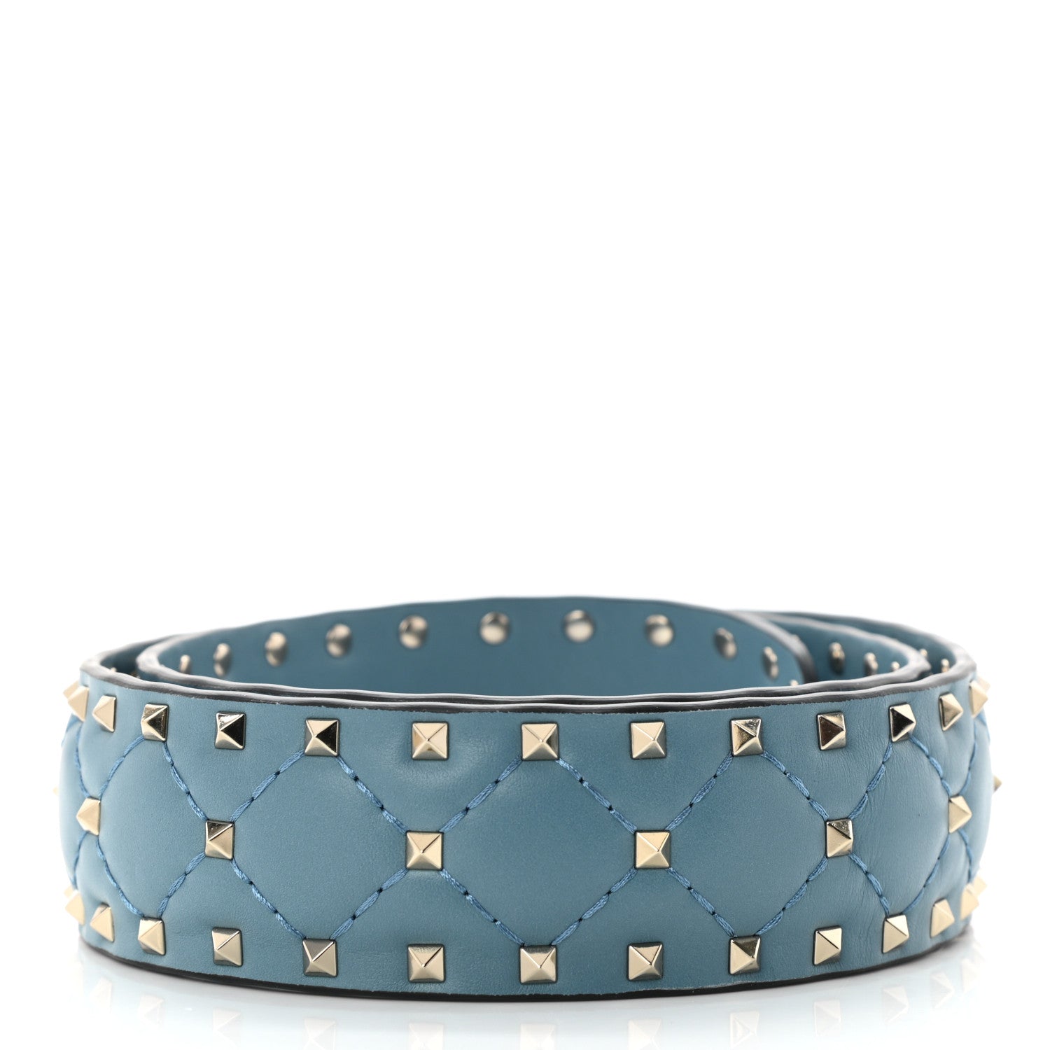 Valentino Garavani Nappa Rockstud Spike Shoulder Strap Blue 2 of 4