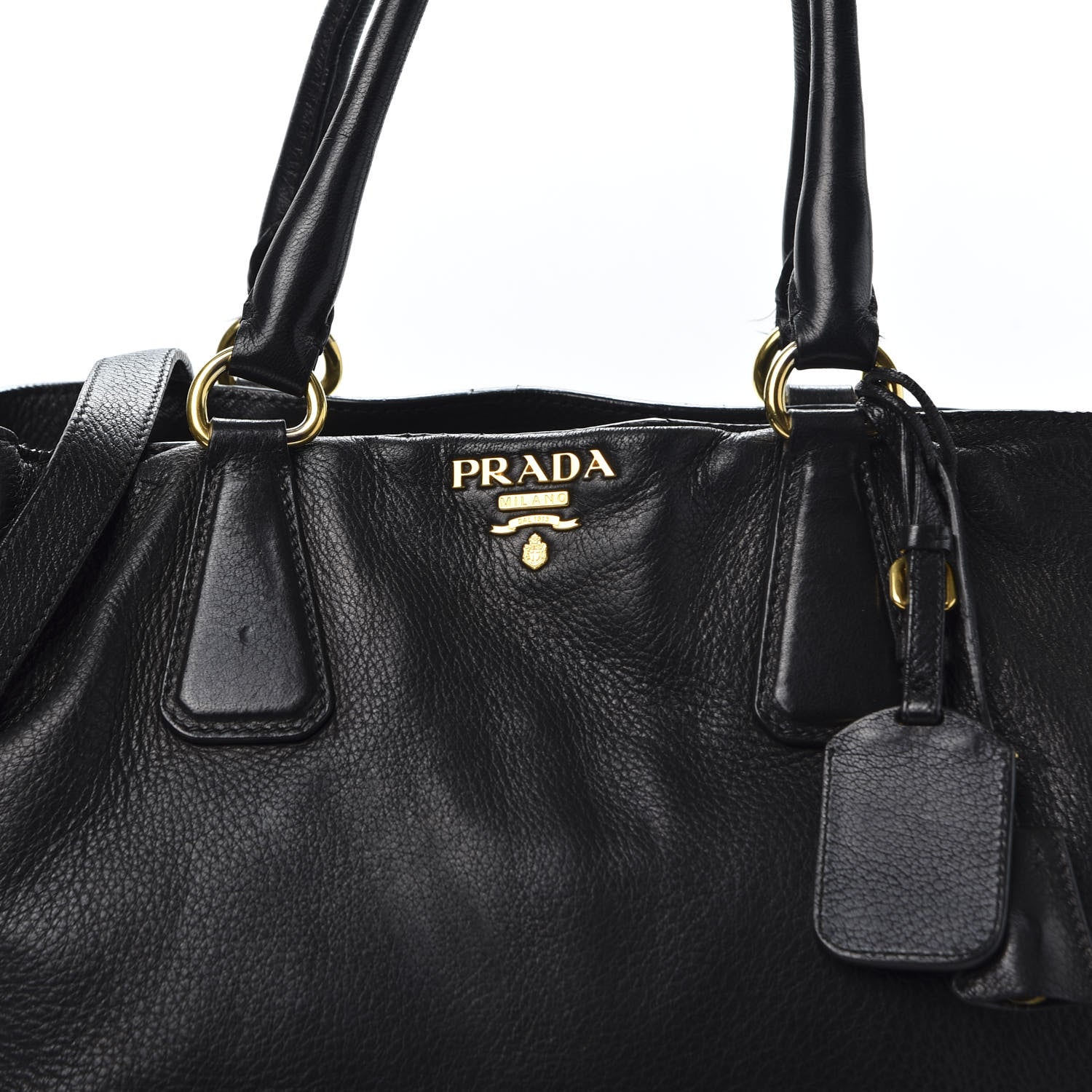 Prada Goatskin Shoulder Bag Black 8 of 9