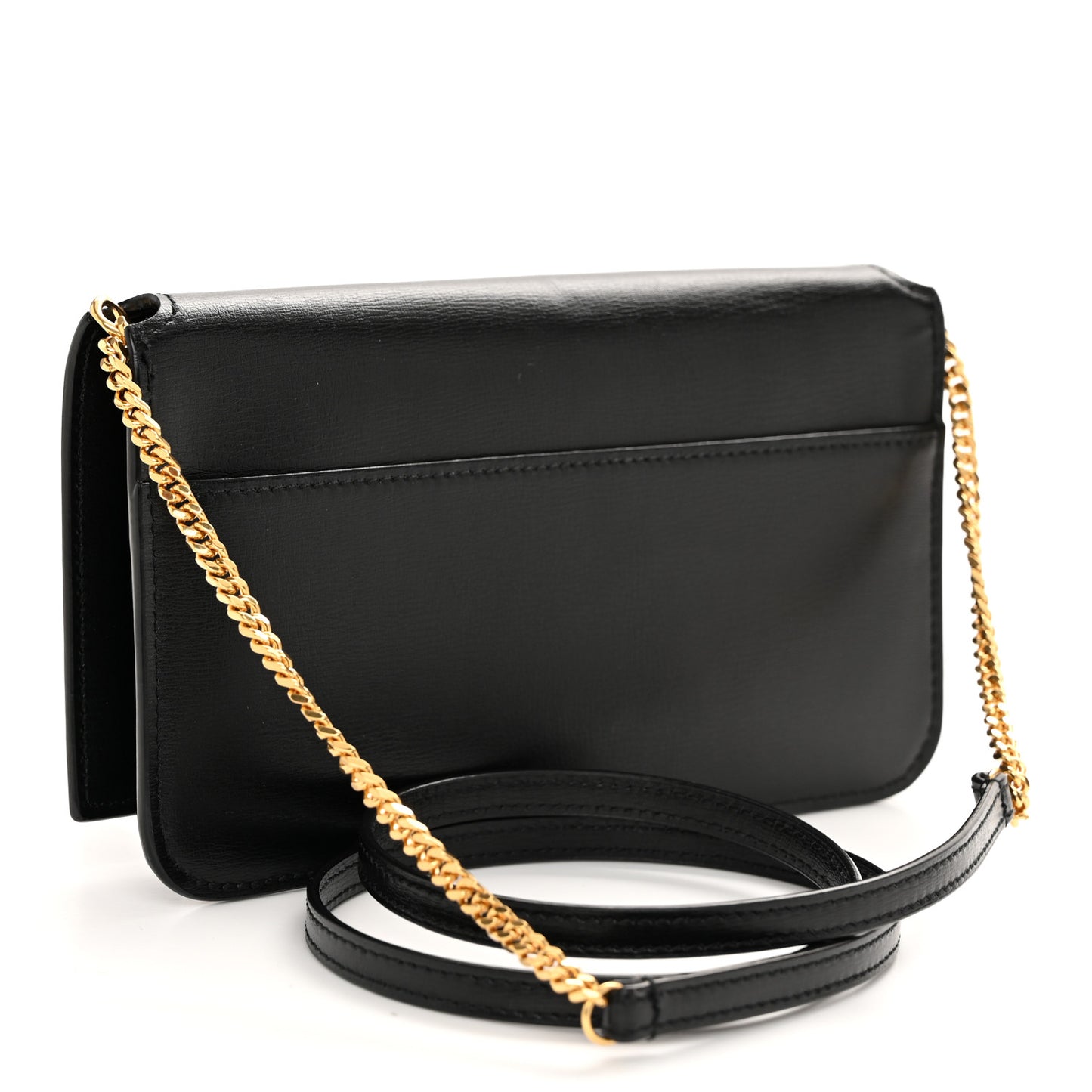 Smooth Calfskin Monogram Phone Holder Crossbody Black