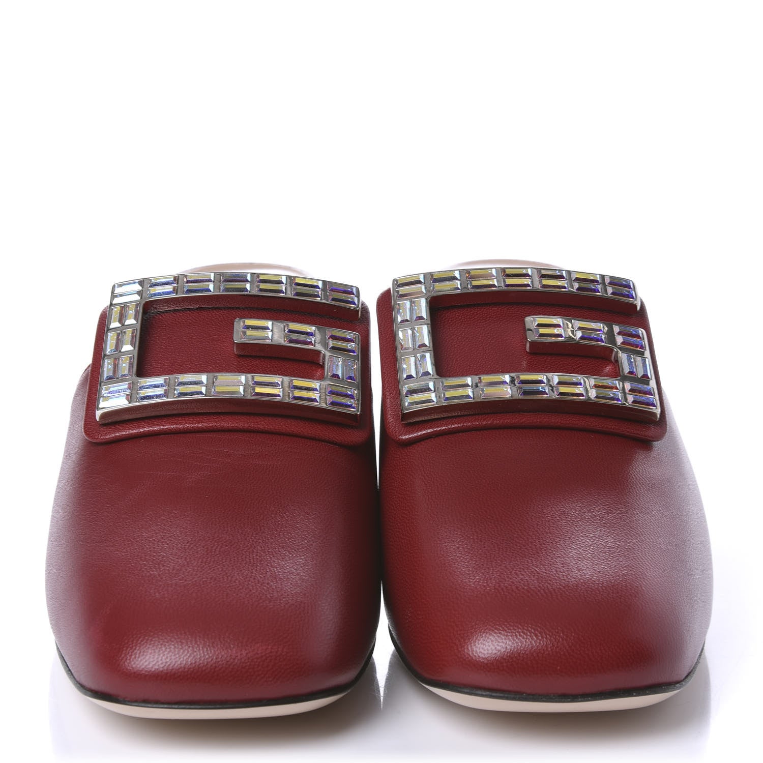 Gucci Malaga Kid Crystal Square G Madelyn Mules 37 Romantic Cerise 2 of 10