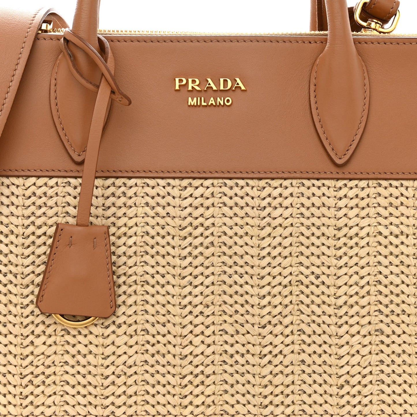Raffia City Calfskin Whipstitch Medium Paradigme Bag Naturale Caramel
